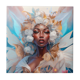 Black Fairy Queen Fantasy Art Tile