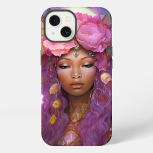 Black Fairy Queen Pink Purple Fantasy Art iPhone 13 Case
