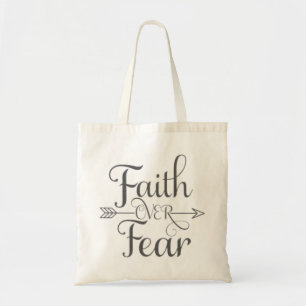 Black  Faith Over Fear Tote Bag