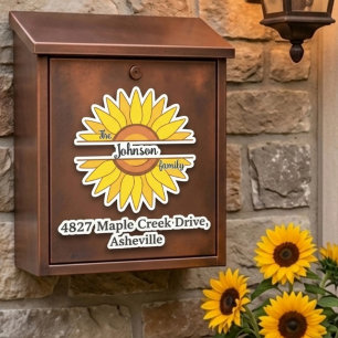 Black Family Name & Address Mailbox Personalized