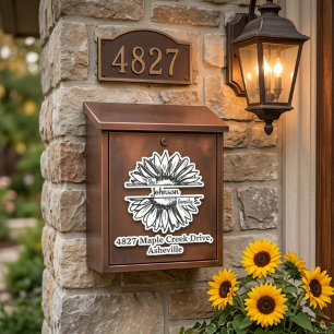Black Family Name & Address Mailbox Personalized