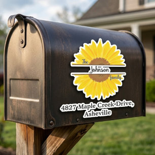 Black Family Name & Address Mailbox Personalized