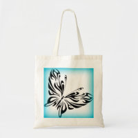 Black fancy Butterfly with Bright Blue Border