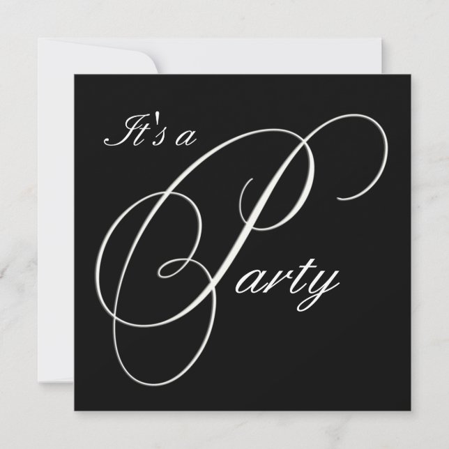 Black Fancy Formal Event Invitation (Front)