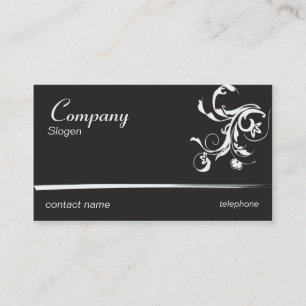Black Fancy Swirls Business Card