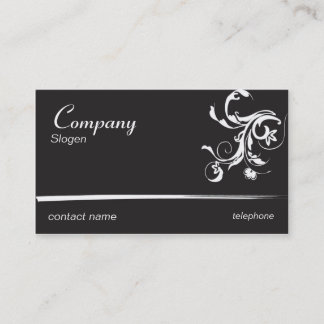 Black Fancy Swirls Business Card