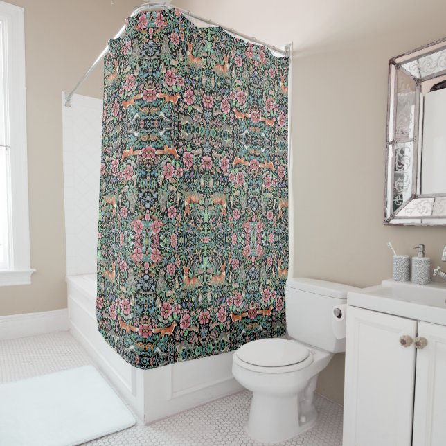 Black Fantasy Forest Woodland Animal Pretty Floral (In Situ)
