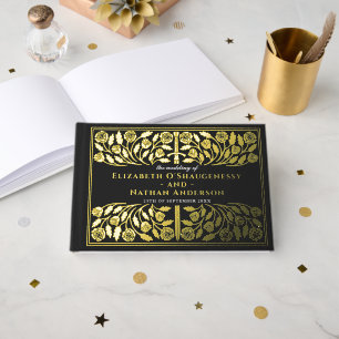 Black Fantasy Royal Medieval Sword Wedding Guest Book