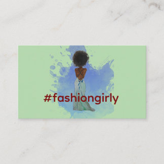 Black Fashion Girly with an Afro Business Card