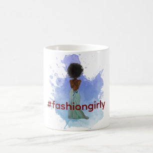 Black Fashionista with an Afro Coffee Mug