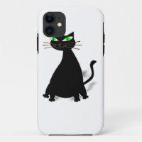 Black Fat Cat With Green Eyes