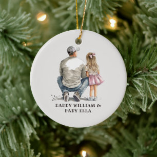 Black Father and Daughter Bond (10) Ceramic Ornament