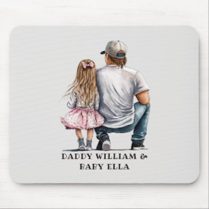 Black Father and Daughter Bond (11) Mouse Pad