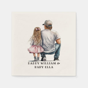 Black Father and Daughter Bond (11) Napkin