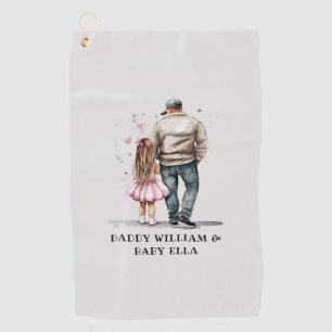 Black Father and Daughter Bond (13) Golf Towel