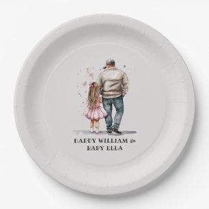 Black Father and Daughter Bond (13) Paper Plate