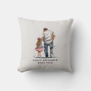 Black Father and Daughter Bond (14) Throw Pillow