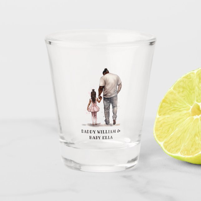 Black Father and Daughter Bond (5) Shot Glass (Front)