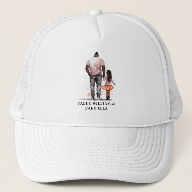 Black Father and Daughter Bond (5) Trucker Hat (Front)