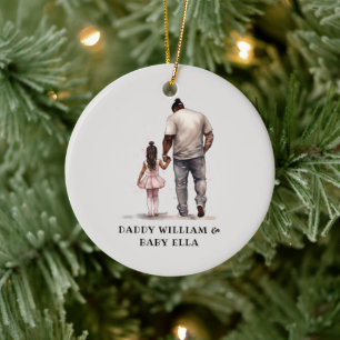 Black Father and Daughter Bond (6) Ceramic Ornament