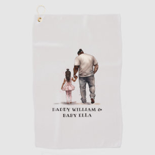 Black Father and Daughter Bond (6) Golf Towel