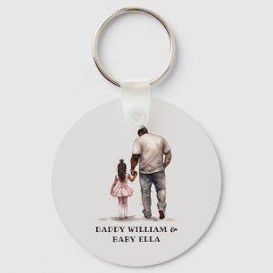 Black Father and Daughter Bond (6) Keychain