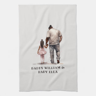 Black Father and Daughter Bond (6) Kitchen Towel