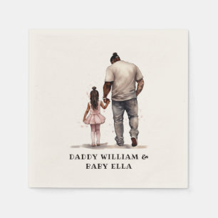 Black Father and Daughter Bond (6) Napkin