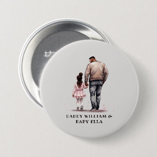 Black Father and Daughter Bond (7) 3 Inch Round Button