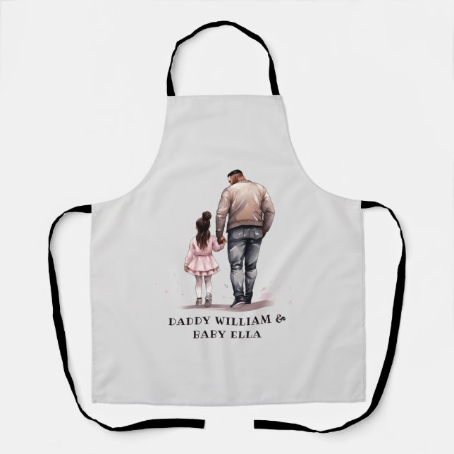 Black Father and Daughter Bond (7) Apron (Front)