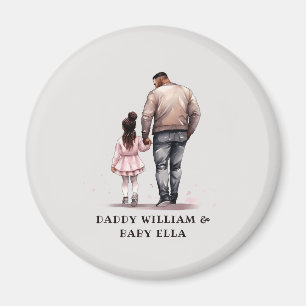 Black Father and Daughter Bond (7) Magnet