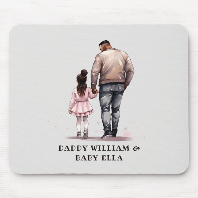 Black Father and Daughter Bond (7) Mouse Pad (Front)