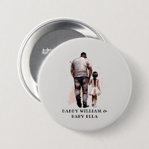 Black Father and Daughter Bond (8) 3 Inch Round Button