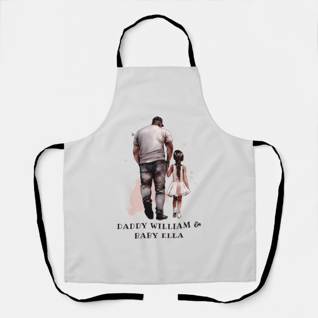 Black Father and Daughter Bond (8) Apron (Front)