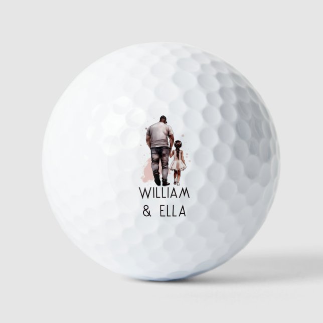 Black Father and Daughter Bond (8) Golf Balls (Front)