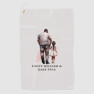 Black Father and Daughter Bond (8) Golf Towel