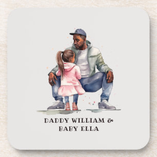 Black Father and Daughter Bond Coaster