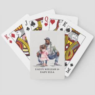 Black Father and Daughter Bond Playing Cards