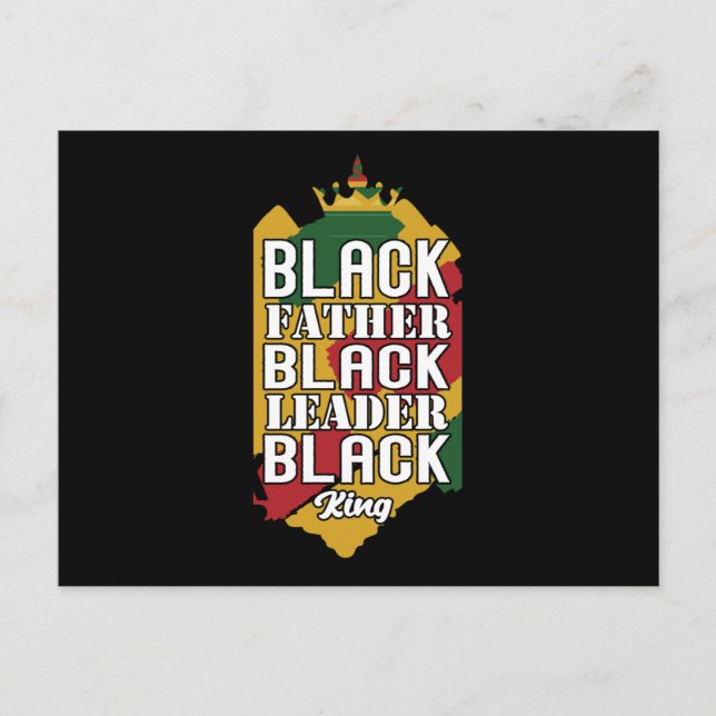 Black Father Black Leader Black King (3) Announcement Postcard (Front)