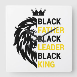 Black father Black leader Black King Square Wall Clock