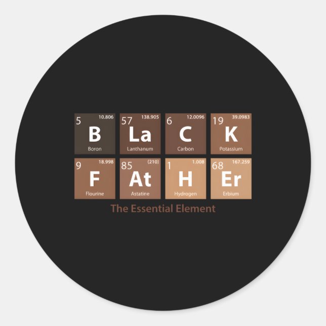 Black Father Essential Elet Father'S Day Black Dad Classic Round Sticker (Front)