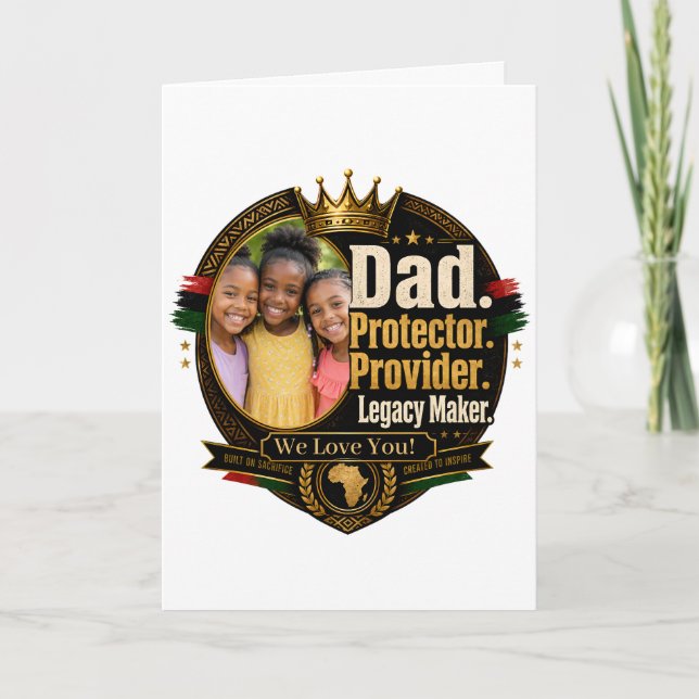 Black Father Legacy Design (Customizable) Card (Front)