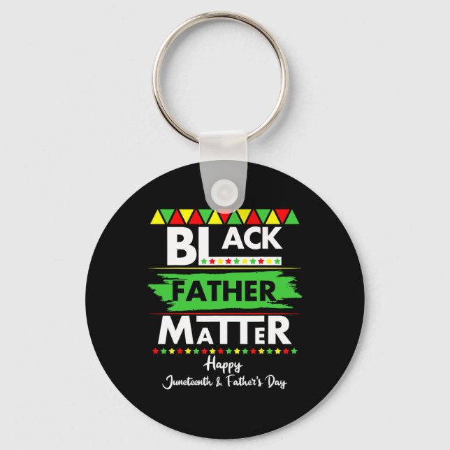 Black Father Problem Father's Day Juneteenth Afric Keychain (Front)
