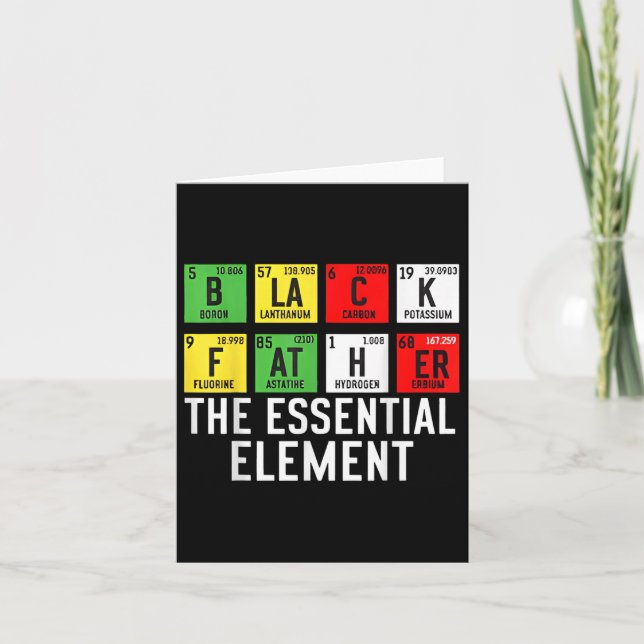 Black Father The Essential Element Fathers Day Jun Card (Front)