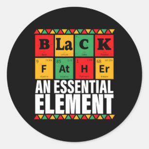 Black Father The Essential Elet Father'S Day Classic Round Sticker