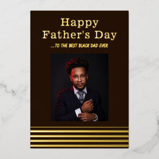 Black Father's Day Dinner Party Foil Invitation