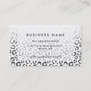 Black Faux Glitter Leopard Print Gradient Business Card