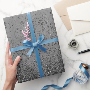 Black Faux Glitter  Wrapping Paper
