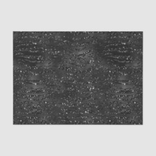 Black Faux Glitter Zebra Stripes Tissue Paper