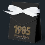 Black Faux Gold 1985 40th Birthday Favor Box<br><div class="desc">Celebrate with these 1985 inspired 40th birthday customizable favour boxes</div>